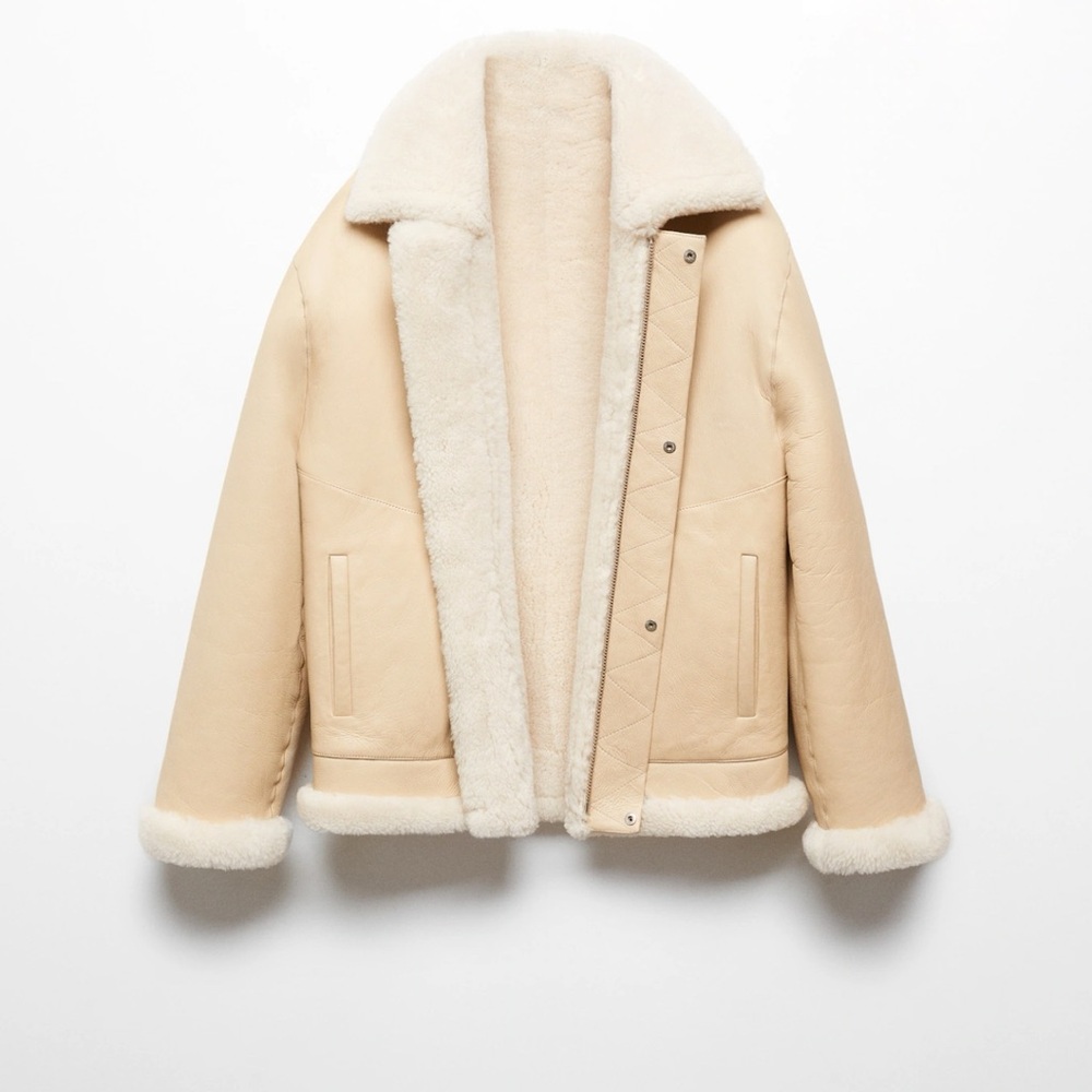 MANGO New Reversible Real Shearling Coat